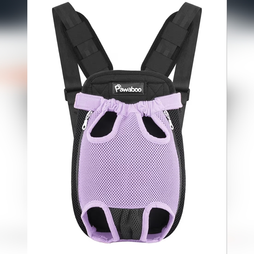 Pawaboo Pet Carrier Backpack, Adjustable Pet Front Cat Dog Carrier Sz M 9-12 Lbs